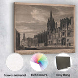 Historic Oxford Gothic College and Church Engraving Canvas Wall Art Print Decor Picture Ready to Hang