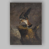 Bird of Prey Kestrel on Rocky Cliff Wildlife Oil Painting Canvas Wall Art Print Decor Picture Ready to Hang
