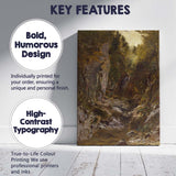 Woodland Stream and Rocky Forest Ravine Landscape Canvas Wall Art Print Decor Picture Ready to Hang
