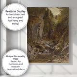 Woodland Stream and Rocky Forest Ravine Landscape Canvas Wall Art Print Decor Picture Ready to Hang