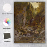 Woodland Stream and Rocky Forest Ravine Landscape Canvas Wall Art Print Decor Picture Ready to Hang
