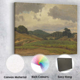 Rolling Green Countryside Under Dramatic Cloudy Sky Landscape Canvas Wall Art Print Decor Picture Ready to Hang
