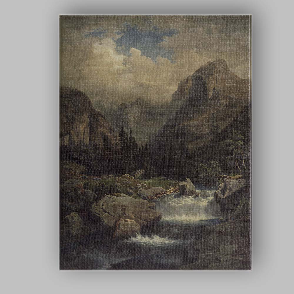Majestic Mountain Valley Waterfall Wilderness Landscape Canvas Wall Art Print Decor Picture Ready to Hang
