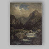 Majestic Mountain Valley Waterfall Wilderness Landscape Canvas Wall Art Print Decor Picture Ready to Hang
