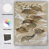Decorative Wild Turkey Birds Nature Illustration Painting Canvas Wall Art Print Decor Picture Ready to Hang