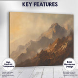 Dramatic Mountain Peak Misty Highlands Landscape Painting Canvas Wall Art Print Decor Picture Ready to Hang