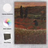 Autumn Harvest Field Rural Landscape Red Sheaves Twilight Countryside Canvas Wall Art Print Decor Picture Ready to Hang