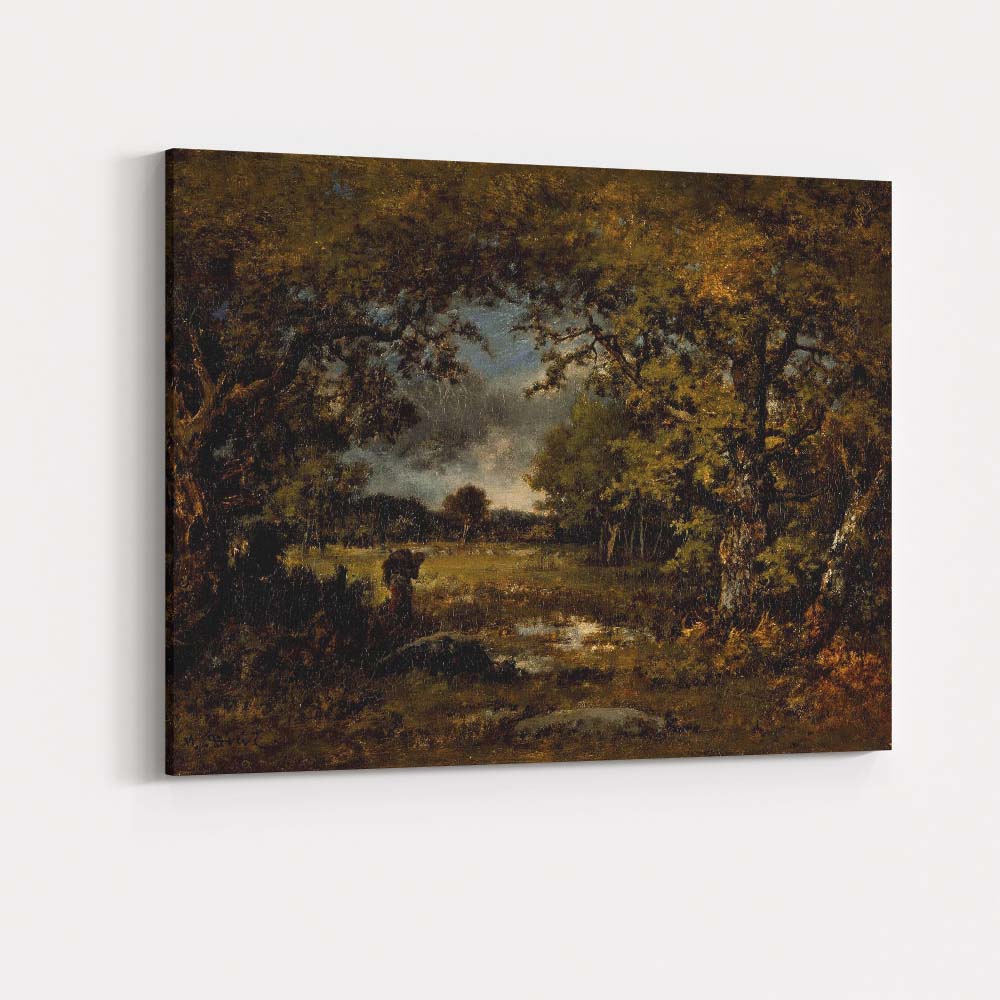 Enchanted Woodland Stream Moonlit Forest Landscape Canvas Wall Art Print Decor Picture Ready to Hang