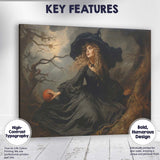 Dark Enchanted Witch Portrait Gothic Fantasy Woodland Canvas Wall Art Print Decor Picture Ready to Hang
