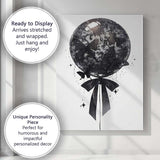 Gothic Black Butterfly Lace Decorative Balloon Illustration Canvas Wall Art Print Decor Picture Ready to Hang