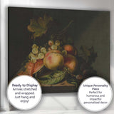 Dutch Master Fruit Still Life With Grapes Melon And Peaches Canvas Wall Art Print Decor Picture Ready to Hang