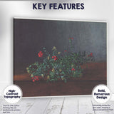 Dark Background Red Verbena Floral Still Life Canvas Wall Art Print Decor Picture Ready to Hang