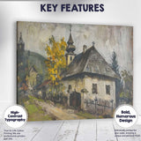 Rustic Countryside Church Village Landscape Impressionist Painting Canvas Wall Art Print Decor Picture Ready to Hang