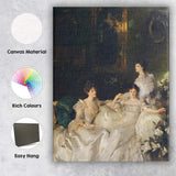 Elegant Edwardian Ladies in White Gowns Classic Portrait Canvas Wall Art Print Decor Picture Ready to Hang