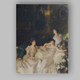 Elegant Edwardian Ladies in White Gowns Classic Portrait Canvas Wall Art Print Decor Picture Ready to Hang