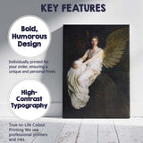 Dreamlike Angel Figure Seated on Stone Ethereal Portrait Canvas Wall Art Print Decor Picture Ready to Hang