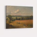 Golden Harvest Field Rural Farming Landscape Traditional Painting Canvas Wall Art Print Decor Picture Ready to Hang
