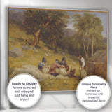 Traditional Sheep Shearing Scene Country Farm Life Painting Canvas Wall Art Print Decor Picture Ready to Hang