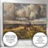 Dramatic Storm Clouds Over Farmhouse Countryside Landscape Canvas Wall Art Print Decor Picture Ready to Hang