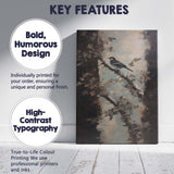 Elegant Songbird on Blossom Branch Contemporary Nature Canvas Wall Art Print Decor Picture Ready to Hang