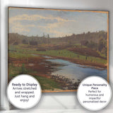 Peaceful Countryside Pond and Meadow Landscape Canvas Wall Art Print Decor Picture Ready to Hang
