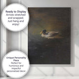 Mallard Duck on Tranquil Dark Water Wildlife Canvas Wall Art Print Decor Picture Ready to Hang