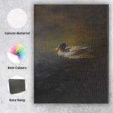 Mallard Duck on Tranquil Dark Water Wildlife Canvas Wall Art Print Decor Picture Ready to Hang