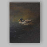 Mallard Duck on Tranquil Dark Water Wildlife Canvas Wall Art Print Decor Picture Ready to Hang