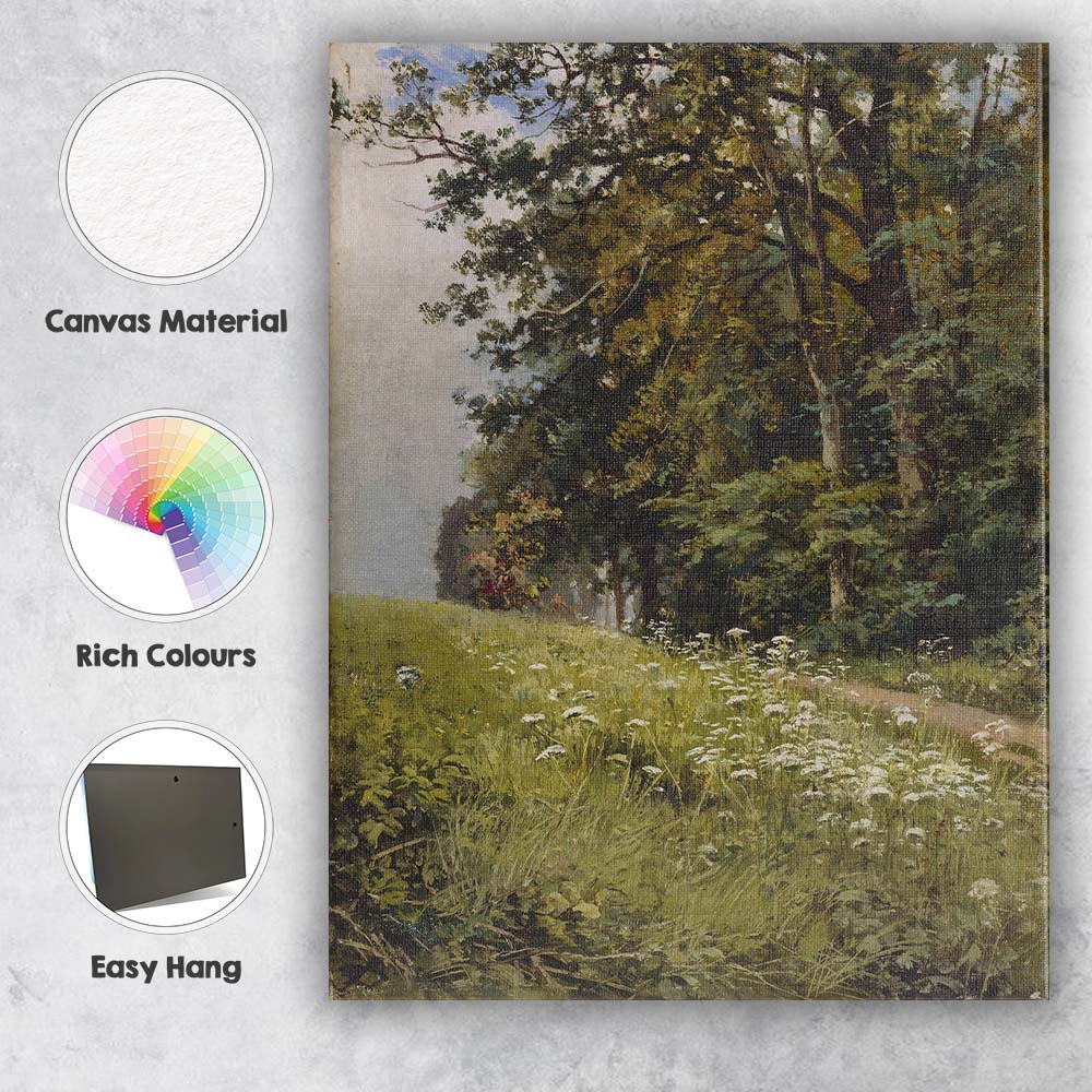 Summer Woodland Meadow Wildflower Path Landscape Canvas Wall Art Print Decor Picture Ready to Hang