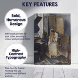 Thoughtful Woman in Artist Studio Interior Impressionist Painting Canvas Wall Art Print Decor Picture Ready to Hang