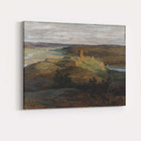 Historic Castle Ruins River Valley Landscape Painting Canvas Wall Art Print Decor Picture Ready to Hang