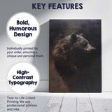 Dark Moody Brown Bear Wildlife Portrait Rustic Animal Canvas Wall Art Print Decor Picture Ready to Hang