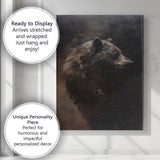 Dark Moody Brown Bear Wildlife Portrait Rustic Animal Canvas Wall Art Print Decor Picture Ready to Hang