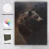 Dark Moody Brown Bear Wildlife Portrait Rustic Animal Canvas Wall Art Print Decor Picture Ready to Hang