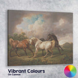 Elegant Running Horses Country Meadow Classical Animal Canvas Wall Art Print Decor Picture Ready to Hang