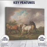 Elegant Running Horses Country Meadow Classical Animal Canvas Wall Art Print Decor Picture Ready to Hang