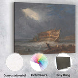 Moonlit Shipwreck Coastal Seascape Dramatic Maritime Canvas Wall Art Print Decor Picture Ready to Hang