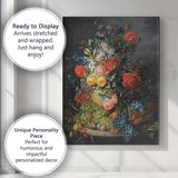 Dutch Floral Arrangement with Grapes and Garden Blooms Canvas Wall Art Print Decor Picture Ready to Hang