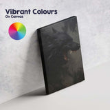 Dark Wolf Head Fierce Wildlife Abstract Portrait Canvas Wall Art Print Decor Picture Ready to Hang