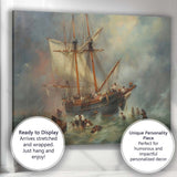 Historic Sailing Ship Rescue at Sea Dramatic Maritime Canvas Wall Art Print Decor Picture Ready to Hang