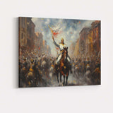 Victorious Horseback Leader Procession Historical Celebration Canvas Wall Art Print Decor Picture Ready to Hang
