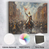 Victorious Horseback Leader Procession Historical Celebration Canvas Wall Art Print Decor Picture Ready to Hang