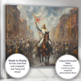 Victorious Horseback Leader Procession Historical Celebration Canvas Wall Art Print Decor Picture Ready to Hang
