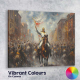 Victorious Horseback Leader Procession Historical Celebration Canvas Wall Art Print Decor Picture Ready to Hang