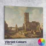 Historic City Ruins Architectural Tower Landscape Oil Painting Canvas Wall Art Print Decor Picture Ready to Hang