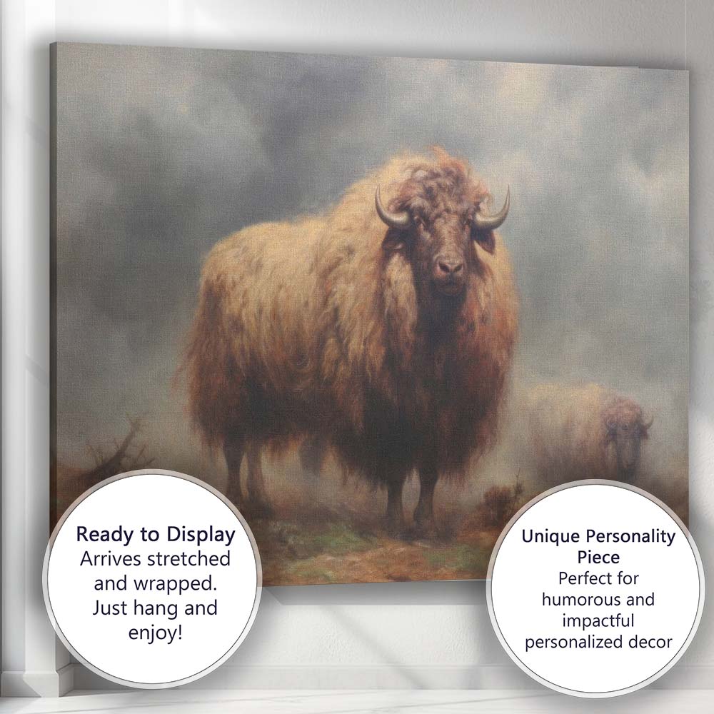 Regal Lion Portrait Wildlife Oil Painting Canvas Wall Art Print Decor Picture Ready to Hang