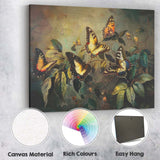 Colourful Butterflies On Botanical Foliage Nature Artwork Canvas Wall Art Print Decor Picture Ready to Hang