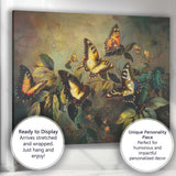 Colourful Butterflies On Botanical Foliage Nature Artwork Canvas Wall Art Print Decor Picture Ready to Hang