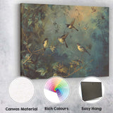 Woodland Songbirds In Enchanted Forest Nature Painting Canvas Wall Art Print Decor Picture Ready to Hang