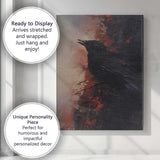Black Raven Dramatic Abstract Bird Artwork Canvas Wall Art Print Decor Picture Ready to Hang